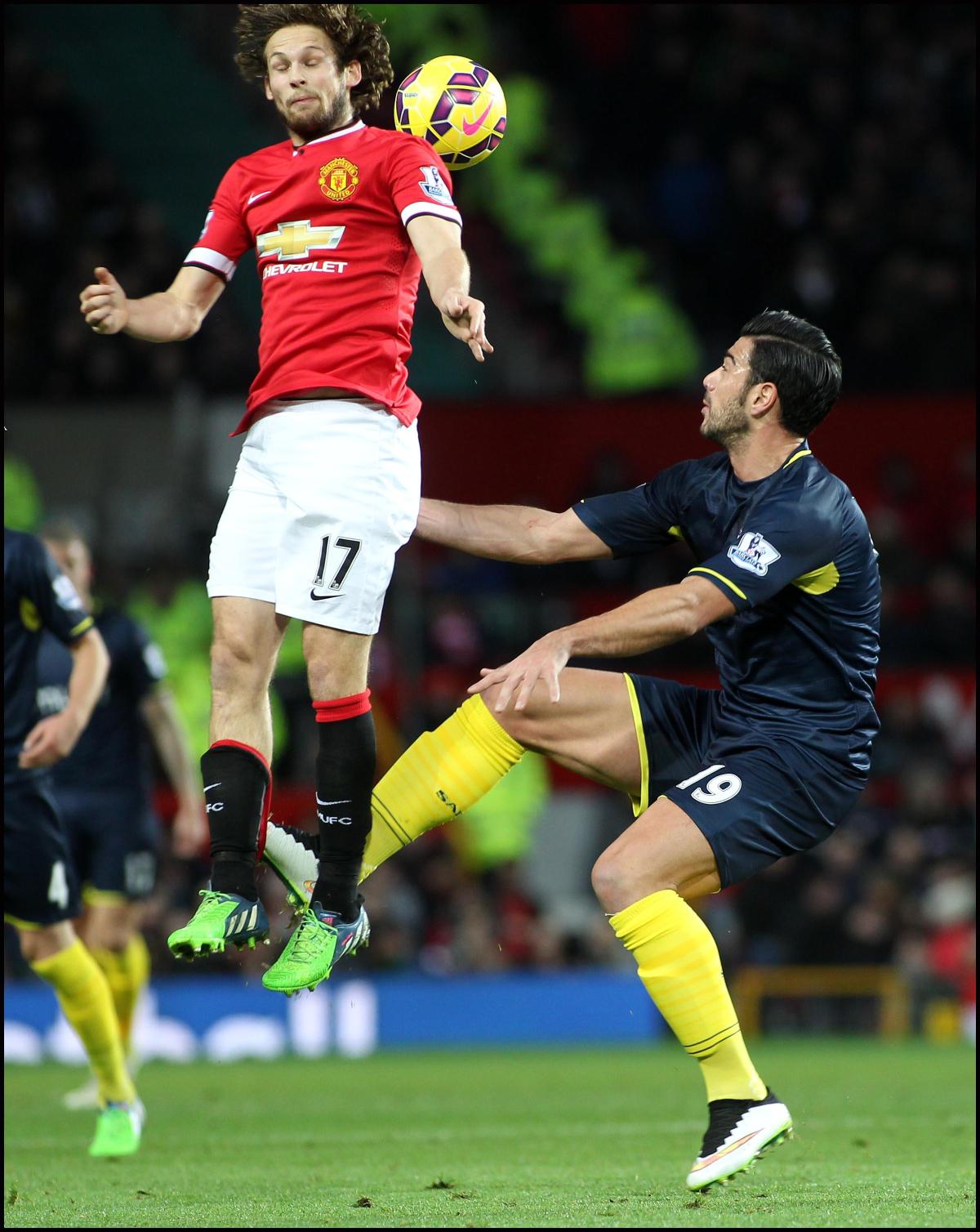Pictures from the Barclays Premier League clash between Manchester United v Saints at Old Trafford. The unauthorised downloading, editing, copying, or distribution of this image is strictly prohibited.