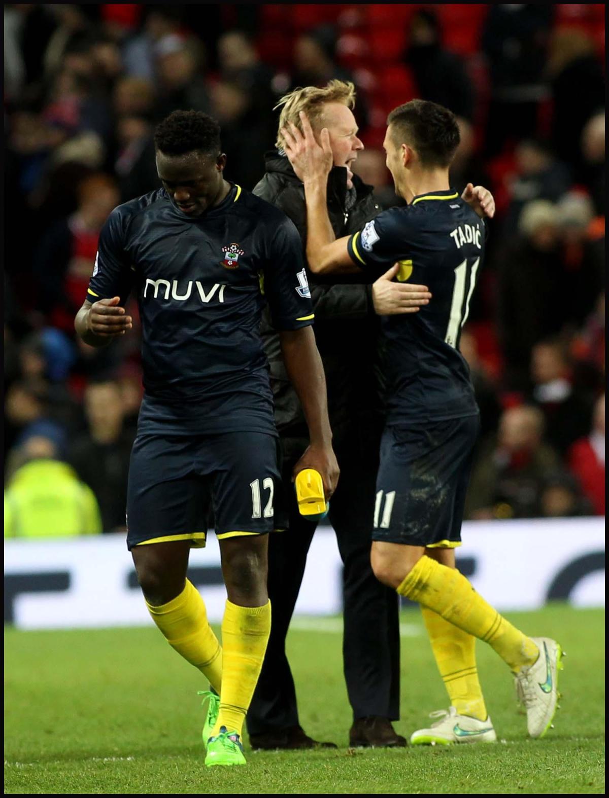 Pictures from the Barclays Premier League clash between Manchester United v Saints at Old Trafford. The unauthorised downloading, editing, copying, or distribution of this image is strictly prohibited.