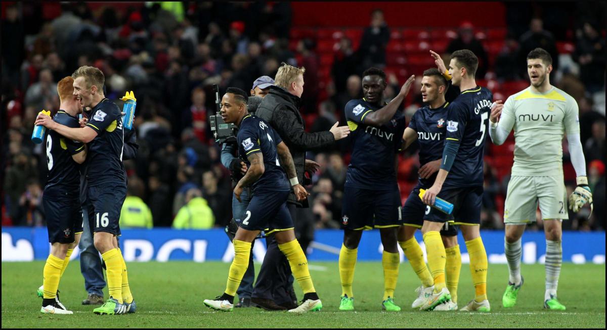 Pictures from the Barclays Premier League clash between Manchester United v Saints at Old Trafford. The unauthorised downloading, editing, copying, or distribution of this image is strictly prohibited.