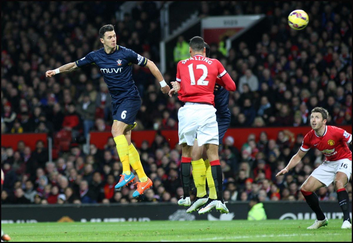 Pictures from the Barclays Premier League clash between Manchester United v Saints at Old Trafford. The unauthorised downloading, editing, copying, or distribution of this image is strictly prohibited.
