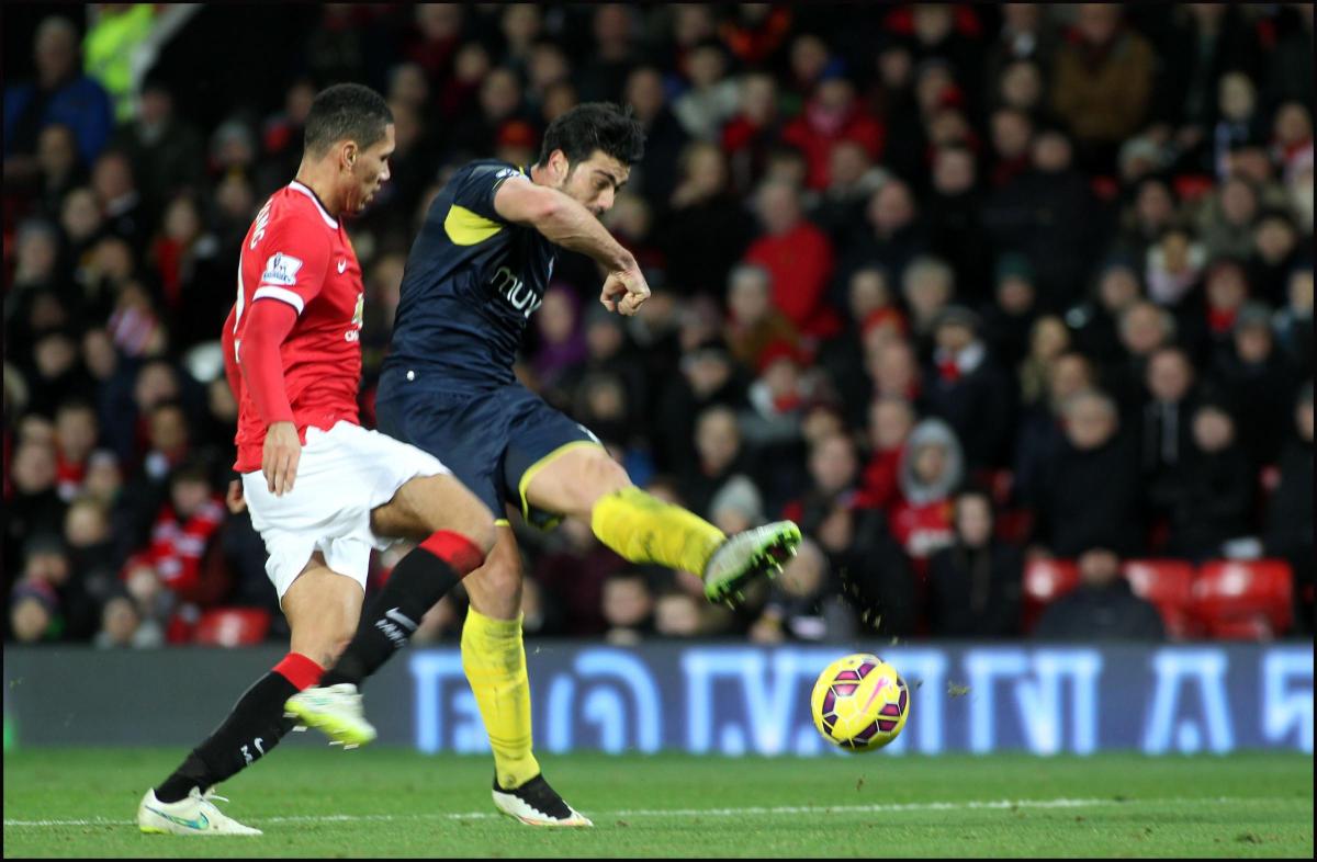 Pictures from the Barclays Premier League clash between Manchester United v Saints at Old Trafford. The unauthorised downloading, editing, copying, or distribution of this image is strictly prohibited.