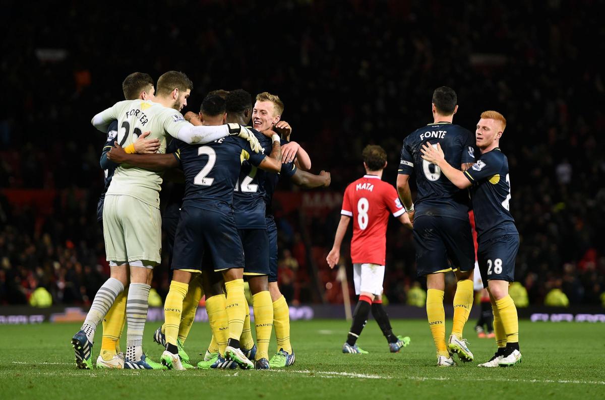 Pictures from the Barclays Premier League clash between Manchester United v Saints at Old Trafford. The unauthorised downloading, editing, copying, or distribution of this image is strictly prohibited.