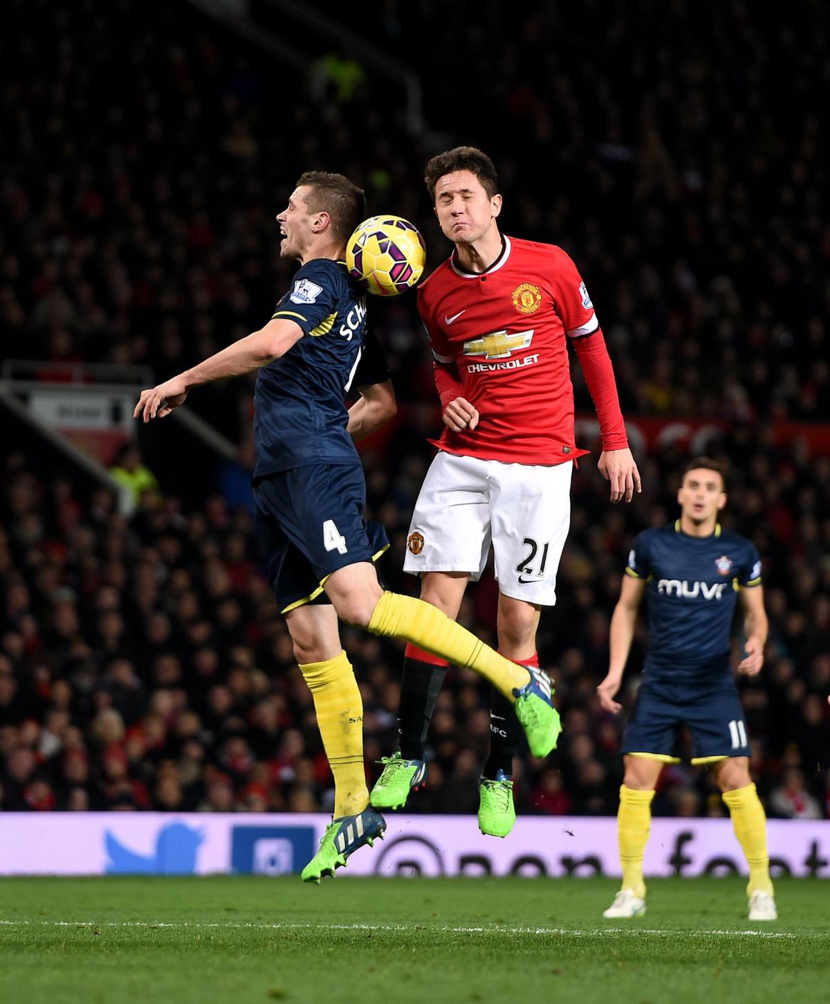 Pictures from the Barclays Premier League clash between Manchester United v Saints at Old Trafford. The unauthorised downloading, editing, copying, or distribution of this image is strictly prohibited.