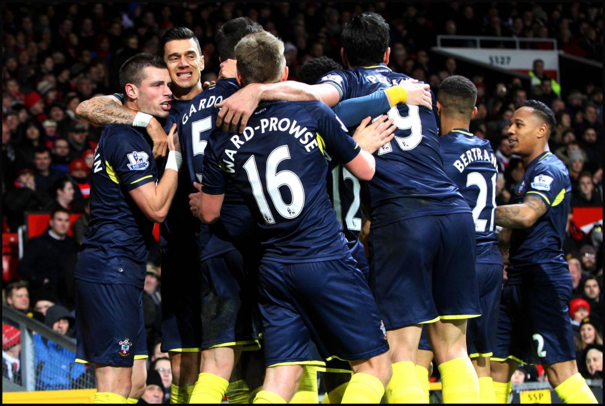 Pictures from the Barclays Premier League clash between Manchester United v Saints at Old Trafford. The unauthorised downloading, editing, copying, or distribution of this image is strictly prohibited.