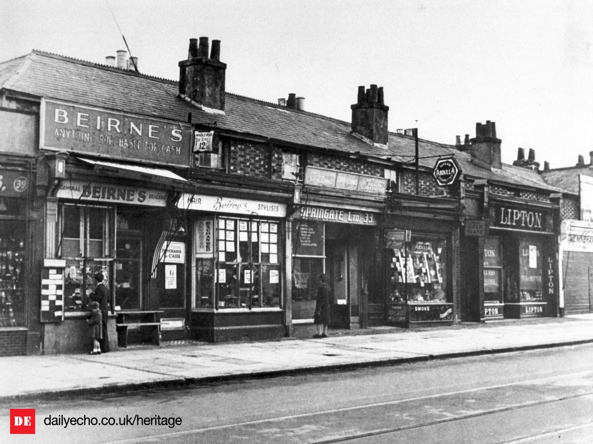 Shops on Shirley High Street – exact date but believed to be 1930s/1940s.