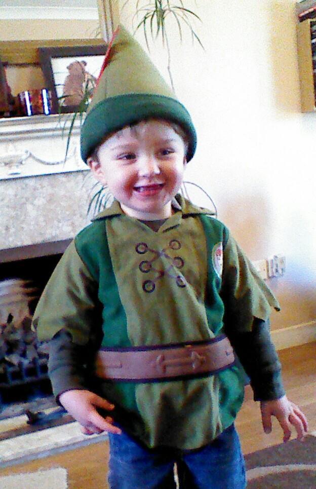 Ian, age 3, off to Sunny Dayz preschool in Rownhams dressed as Peter Pan. From Charlotte Mawson