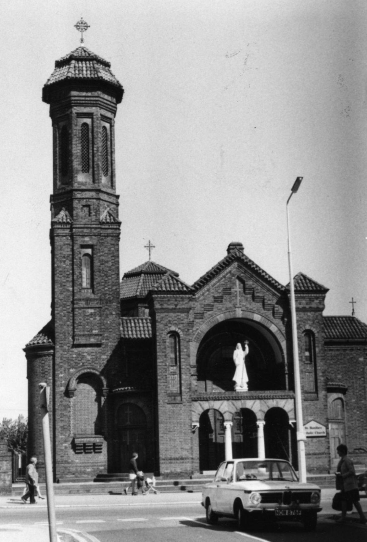 St Boniface Church on Shirley High Street in 1977