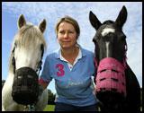 Nikki Felton with two of the horses