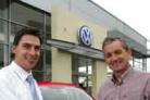 Pictured is George Burley, right, with Andrew Eastman, from Breeze Volkswagen in Shirley.