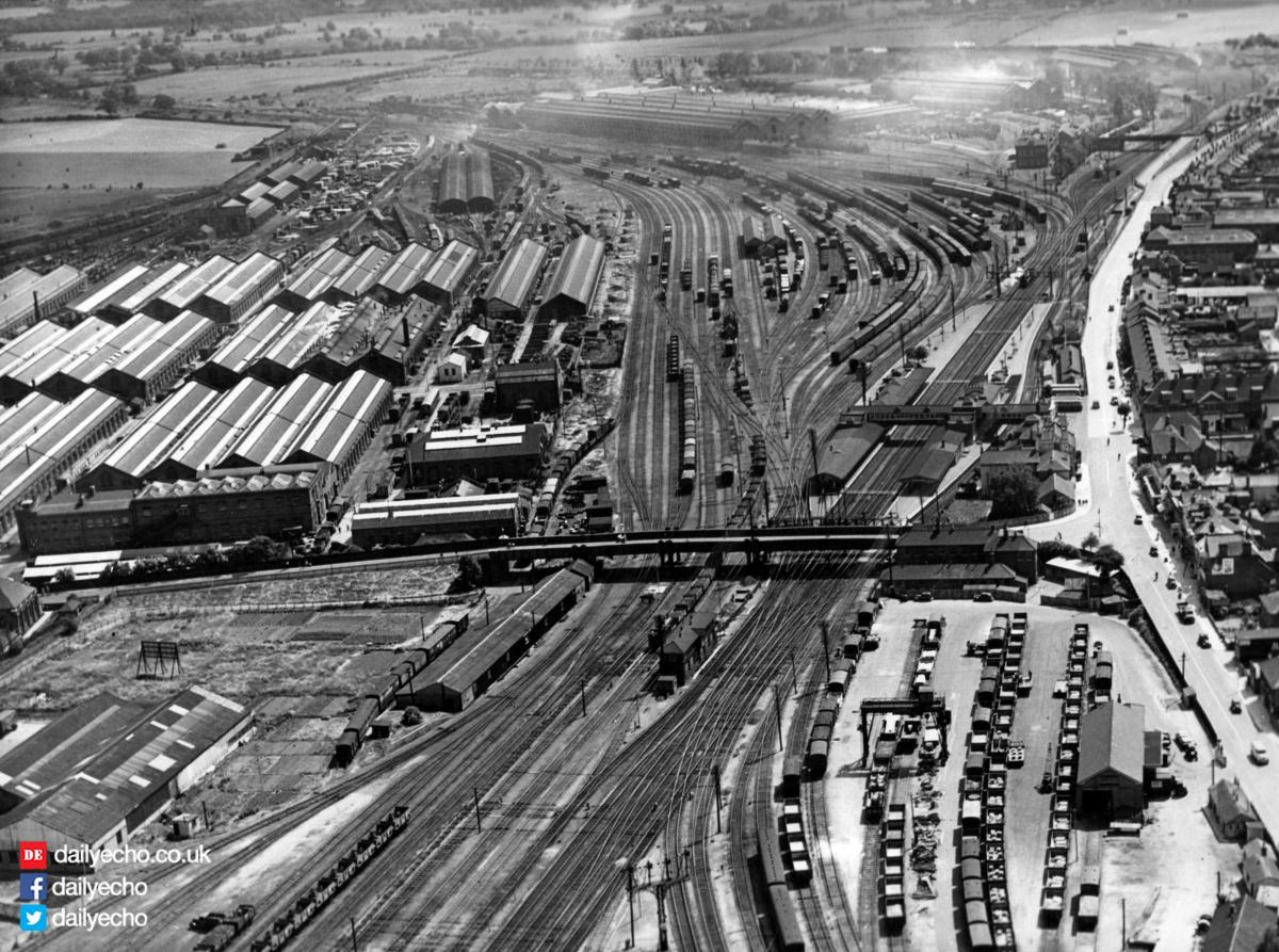 Eastleigh train works in 1950
