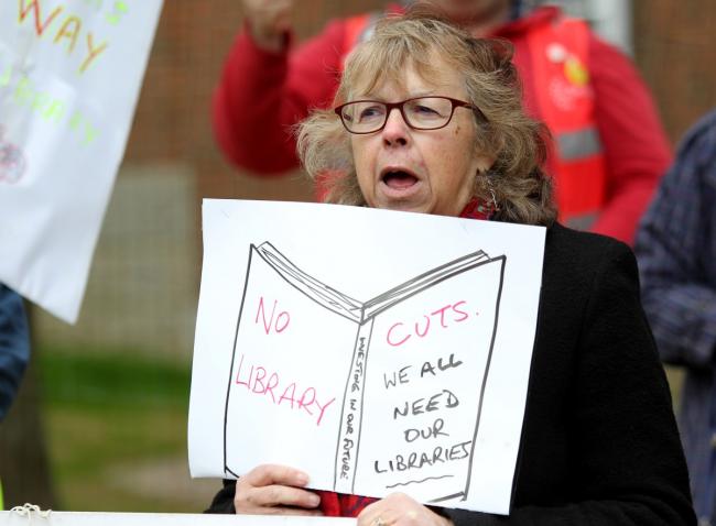 PHOTOS: Protesters battle against library cuts