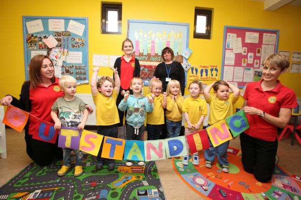 Footprints Pre-School celebrate their outstanding Ofsted report