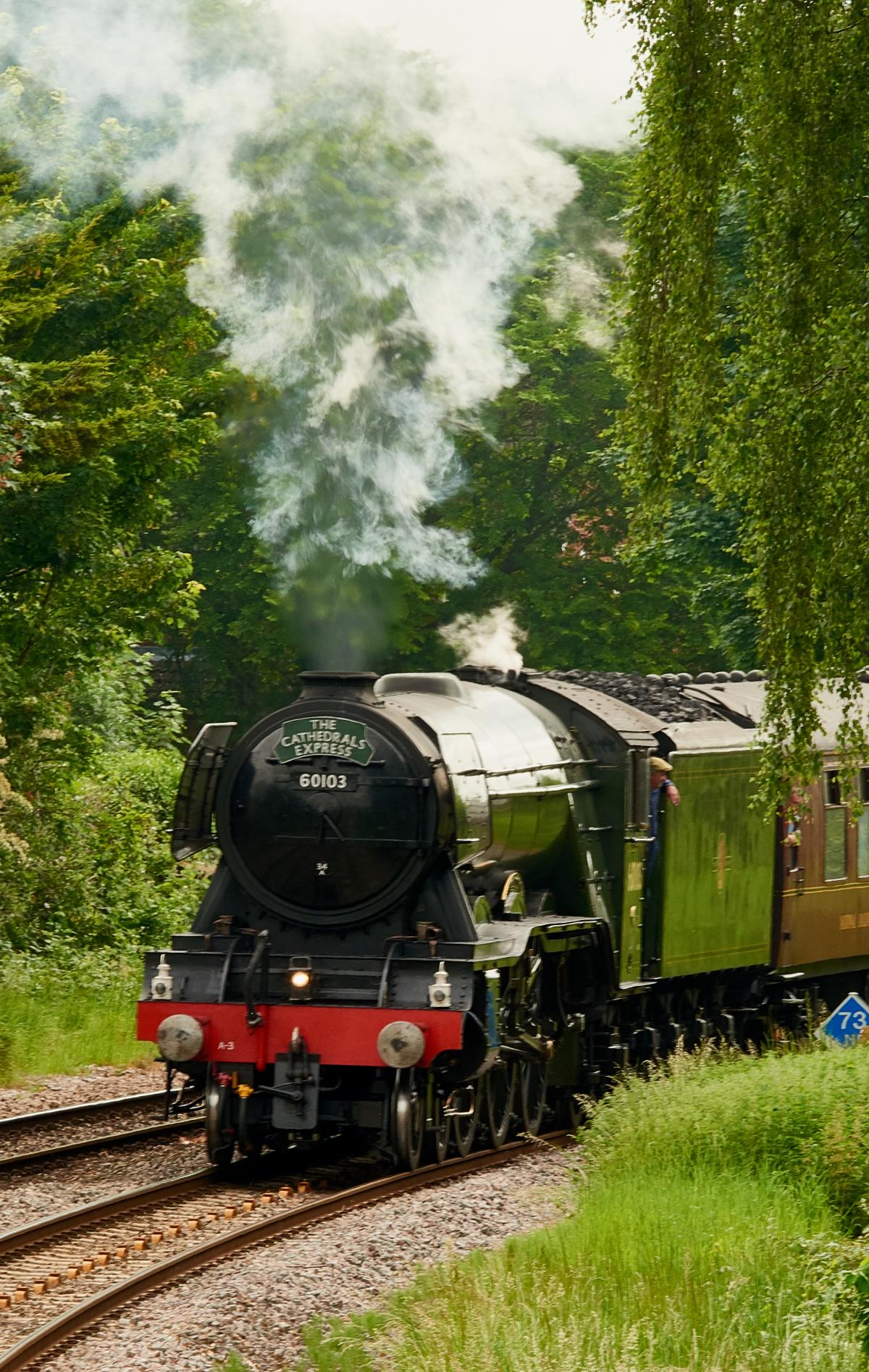 The Flying Scotsman steaming through Eastleigh. Photo by Ian Fleming.