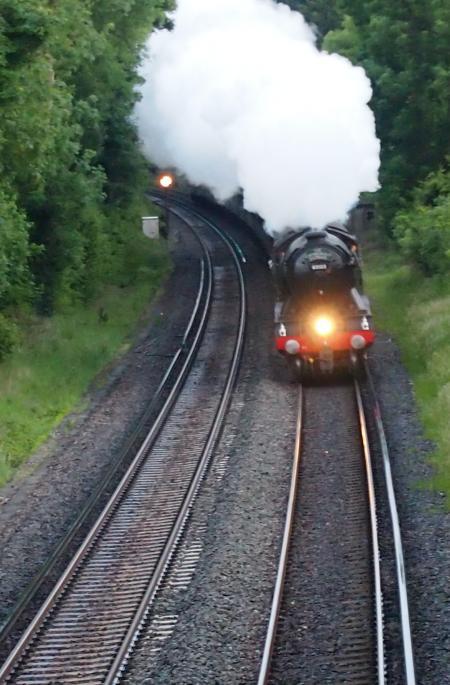 The Flying Scotsman heading into Winchester. Photo by Linda Holtby.
