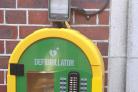 Community defibrillator outside Marks & Spencer, Middle Brook Street, Winchester