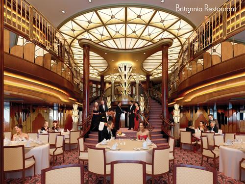 Artists impressions of Cunard's new Queen Elizabeth - The Brittannia Restaurant.