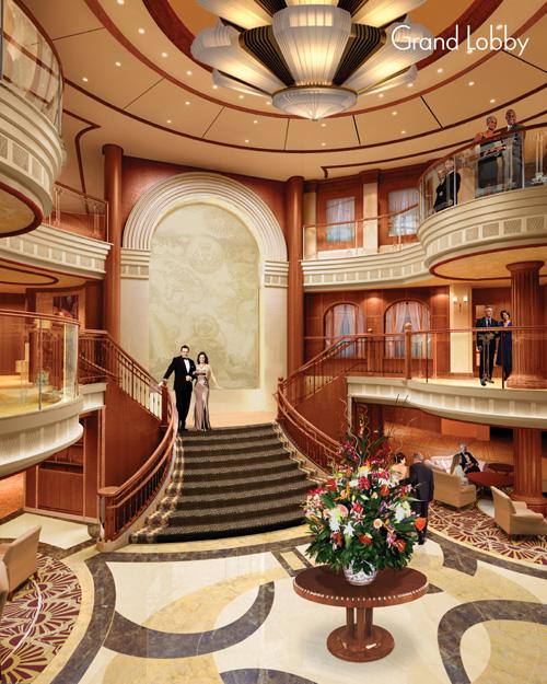 Artists impressions of Cunard's new Queen Elizabeth - The Grand Lobby