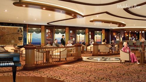 Artists impressions of Cunard's new Queen Elizabeth - The Midships Bar