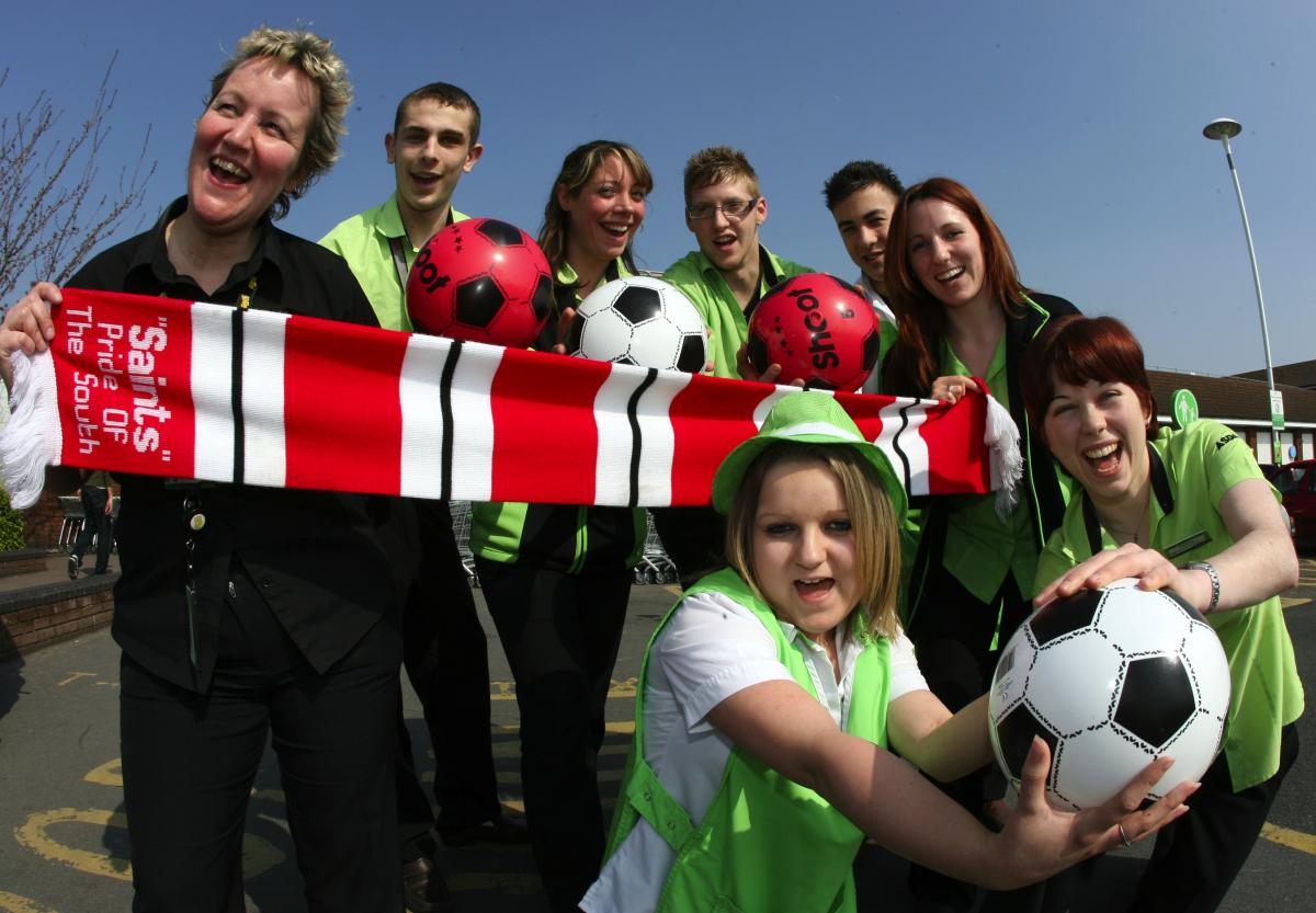 Staff from Asda in Totton show their support.